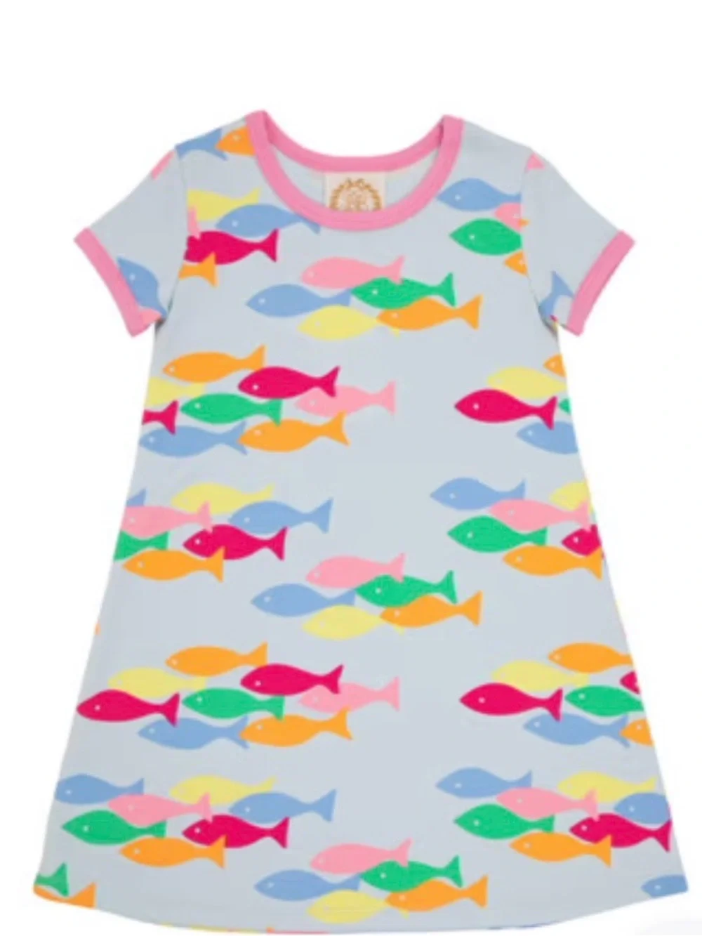 The Beaufort Bonnet Company Polly Play Dress French Leave Fishies Hampton Pink 9